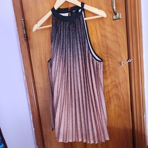 Tahari Glittery Black Pleated Top